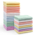HOMEXCEL Baby Washcloths 24 Pack-Microfiber Coral Fleece Baby Bath Face Towel 7 x 9 Inch Extra Absorbent and Soft Burp Cloth and Wash Cloths for