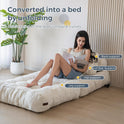 MAXYOYO Folding Sofa Bed, Convertible Sleeper Chair with Pillow Foldable Mattress with Back Support, Portable Fold Out Chair Bed Comfy Floor Sofa