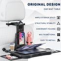 Car Back Seat Tray Table, Stable Foldable Auto Backseat Food Trays Desk for Rear Passenger Road Trip Eating & Work, Multifunctional Adjustable Travel
