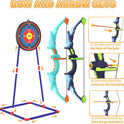 2 Pack Kids Bow and Arrow Set with LED Flash Lights, 14 Suction Cup Arrows and Fluorescence Standing Target-Perfect Indoor and Outdoor Game Archery