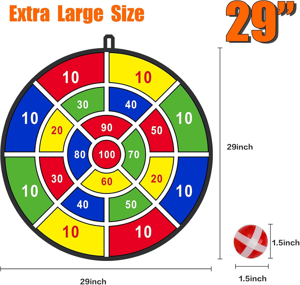 BooTaa 29" Large Dart Board for Kids, Kids Dart Board with Sticky Balls, Boys Toys, Indoor/Sport Outdoor Fun Party Play Game Toys, Birthday Gifts for