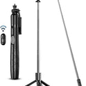 71" Phone Tripod & Selfie Stick, All in One Extendable Cell Phone Tripod with Wireless Remote, Tripods Stand for iPhone & Travel Selfie Stick 360°
