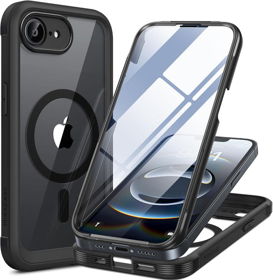 Miracase Magnetic for iPhone 16e Case Full-Body Phone with Built-in Glass Screen Protector, [Compatible with MagSafe] Military Drop Proof 16 E Cover