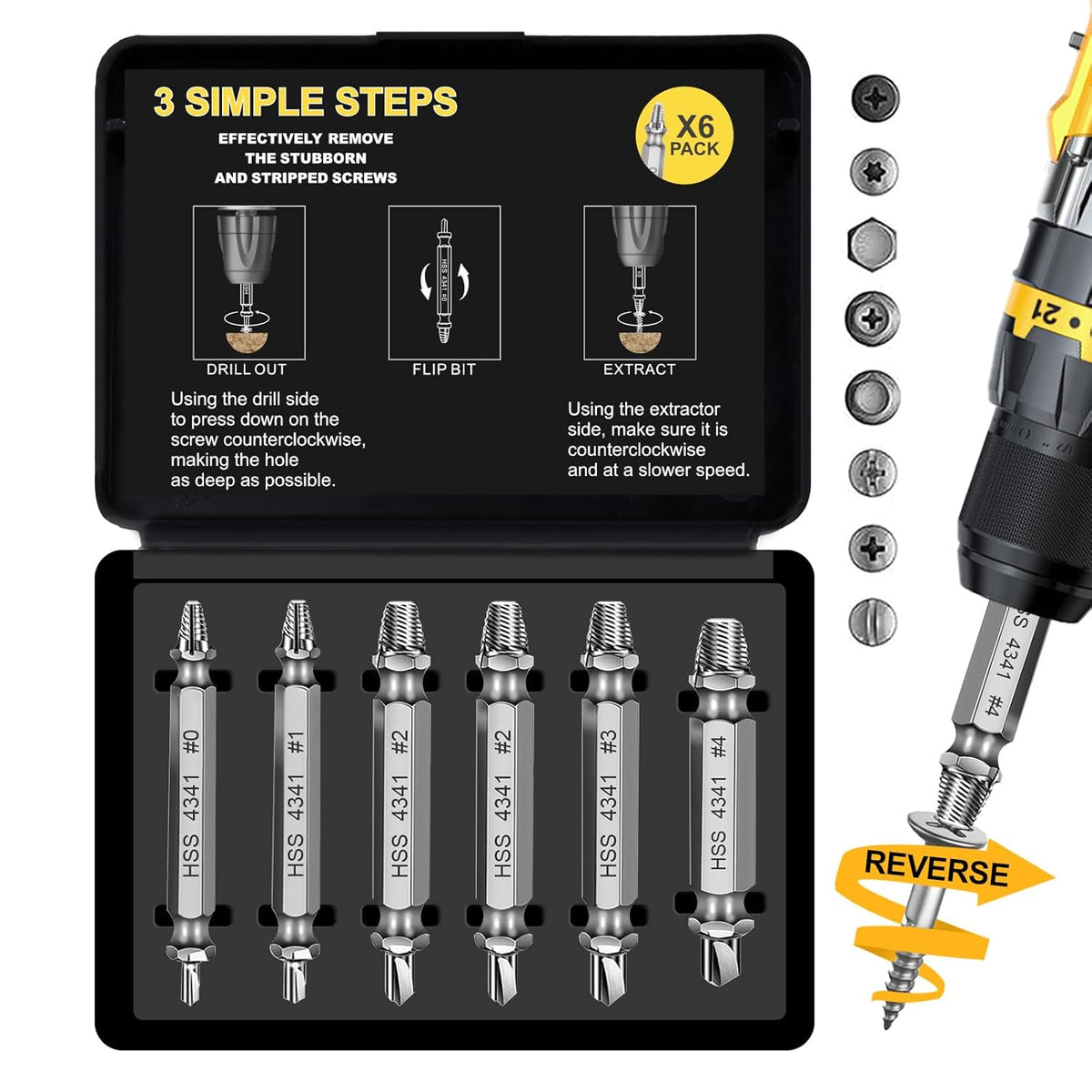 Valentines Day Gifts for Him - Fathers Day Dad Gifts Screw Extractor Set - Tools Gadgets for Men Bolt Extractor Kit - Birthday Stocking Stuffers for