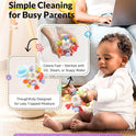 Baby Montessori Rattle & Teething Toys - Safe, Multi-Functional BPA-Free Silicone Sensory Learning Teether Baby Toys for Infant 0-12 Months Teething