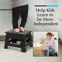 Handy Laundry Folding Step Stool - Sturdy Enough Collapsible Stool to Support Adults and Safe Enough for Kids - Opens Easy with One Flip - Great for