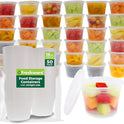 Freshware Food Storage Containers [50 Set] 16 oz Plastic Deli Containers with Lids, Slime, Soup, Meal Prep Containers | BPA Free | Stackable