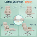 GABRYLLY Office Criss Cross Chair with Footrest, Big and Tall Executive Chair with Wide Seat,Reversible Armrest,Wheels, Lumbar Pillow and