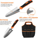 Gardening Tool Set, CHRYZTAL Stainless Steel Heavy Duty Gardening Tool Set, with Non-Slip Rubber Grip, Storage Tote Bag, Outdoor Hand Tools, Ideal