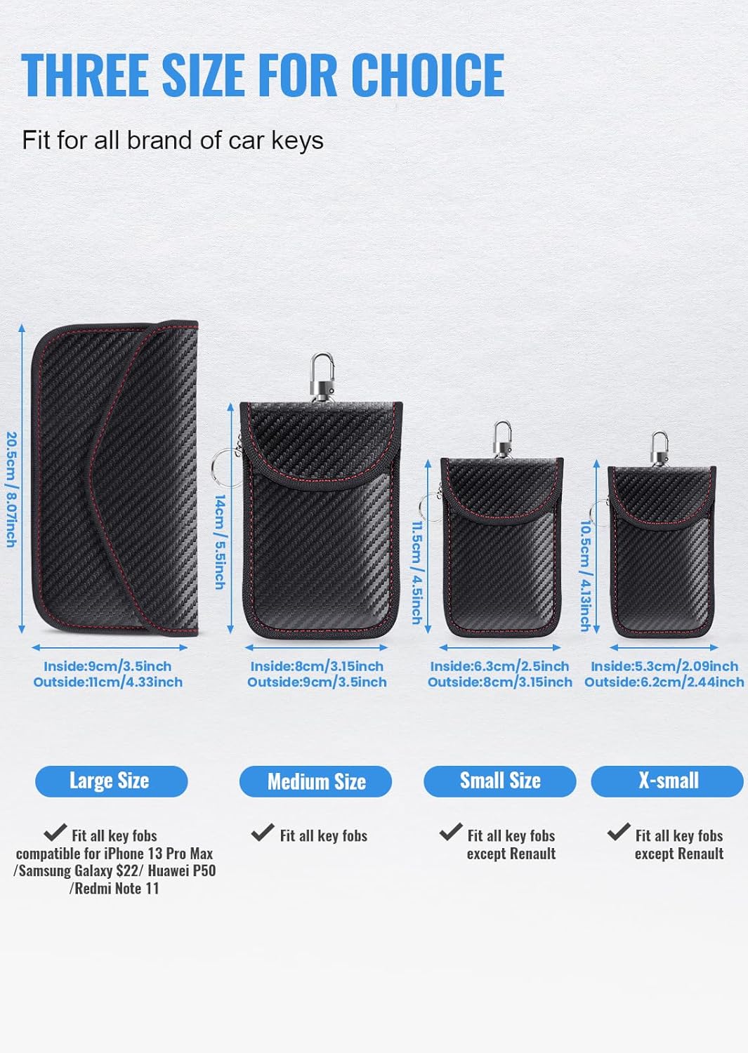lanpard Faraday Pouch for Car Keys, Faraday Bag, Car RFID Signal Blocking Holder, Key Fob Protector, Key fob cage Block Signal Anti-Theft Fob Case (2