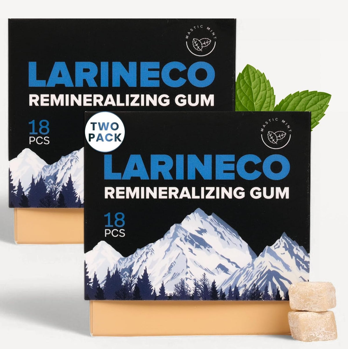Larineco Remineralizing Gum with Nano Hydroxyapatite & Xylitol – Sugar-Free Xylitol Gum – Plastic-Free, Dye-Free, Aspartame-Free – Natural Base – 36