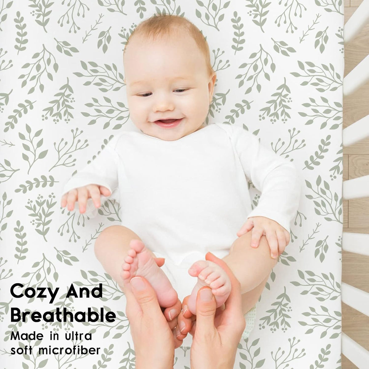 Yoofoss Baby Crib Sheets for Boys Girls, Fitted Crib Sheet 2 Pack for Standard Crib and Toddler Mattress, Super Soft Microfiber Baby Sheet