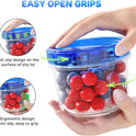 Freezer Storage Containers, [6 Pack-16 Oz] Airtight Plastic Food Storage Containers with Twist Top Lids, Soup, Meal Prep Containers | BPA Free