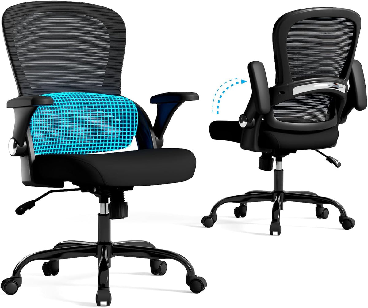 TRALT Office Chair - Ergonomic Office Chair with Back Support, Home Office Desk Chairs, 330lbs Wide Seat Big and Tall Office Chairs, Comfy Desk Chair