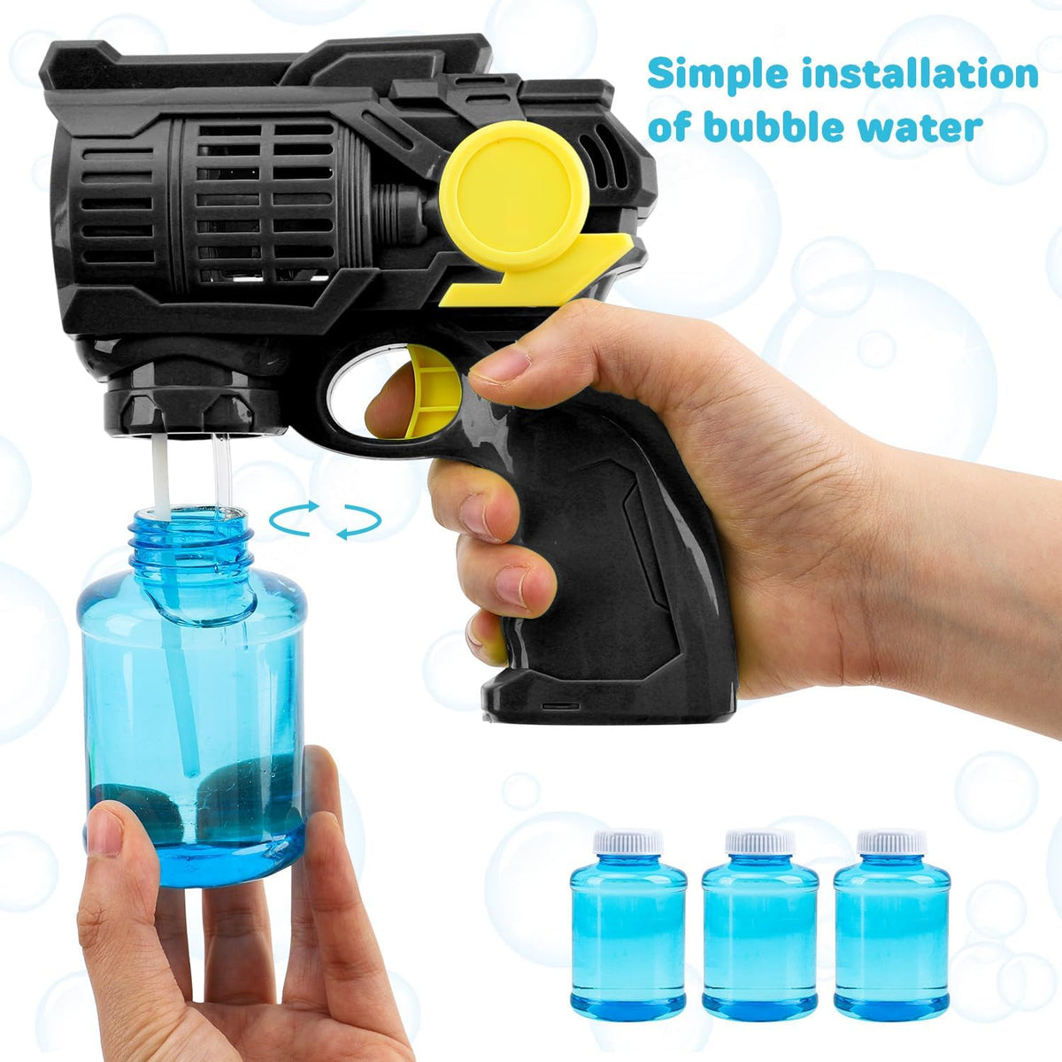 Toy Life 3 Pack Bubble Guns for Kids, Automatic Bubble Blower, Leakproof & Lightweight, Outdoor Summer Toy, Easter Basket Stuffer, Party Favor