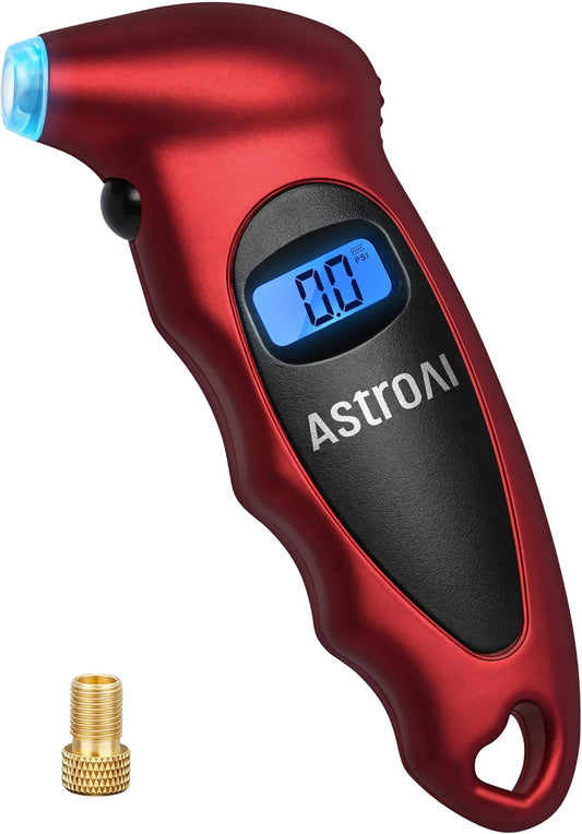 AstroAI Digital Tire Pressure Gauge 0-150PSI, Accurate in 0.1 Increments, Stocking Stuffers with Backlit LCD and Presta Valve Adaptor, 4 Units of