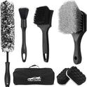 7Pcs Car Wheel Brush kit, Tire Brush, Wheel Cleaner Brush, Soft-bristled Rim Cleaner Brush, Tire Shine Applicator Pad, Car Detailing Brushes, Wheel