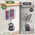9.5” Large Acrylic Straw Holder for Cabinet Door - Reusable Tumbler Straw Organizer Storage, Small Kitchen Accessories Container, Ultra Sticky