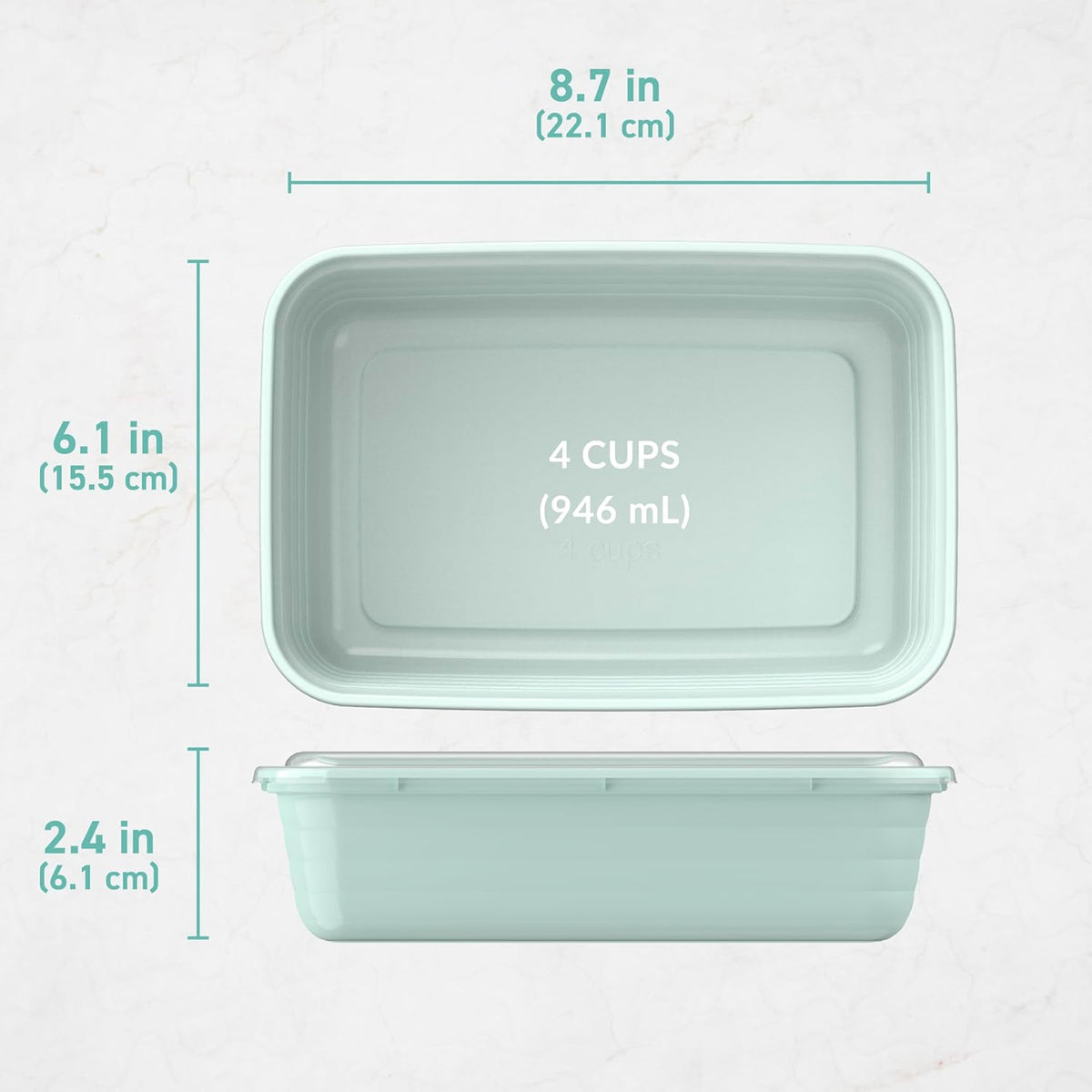 Bentgo Prep - 20-Piece 1-Compartment Reusable Meal Prep Containers with Lids, PFAS & BPA Free Materials, Durable, Microwave, Freezer, & Dishwasher