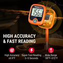 ThermoPro TP509 Candy Thermometer with Pot Clip, 10" Long Probe Instant Read Meat Food Thermometer with LCD, Cooking Oil Thermometer Deep Frying