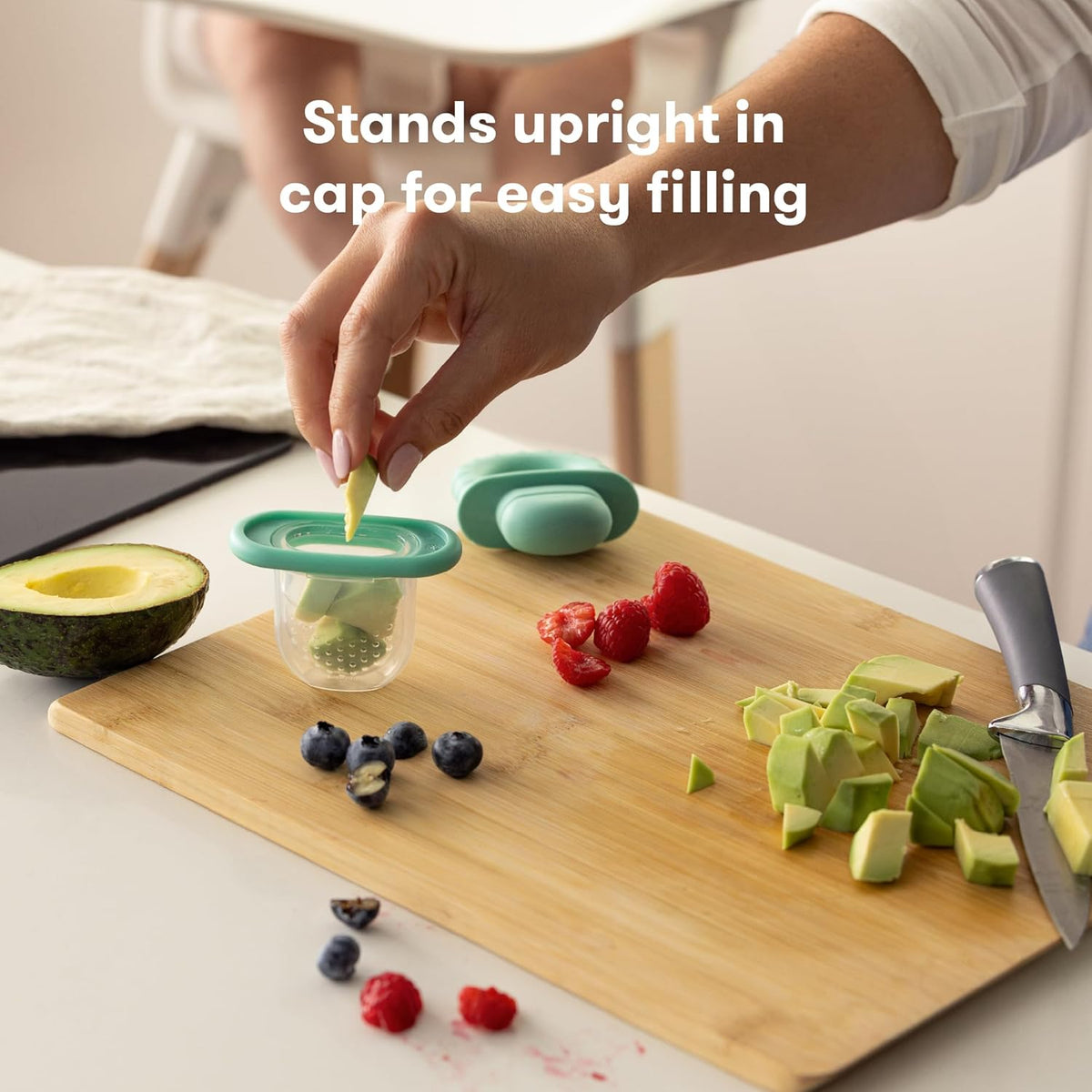 Frida Baby Push Pop Silicone Feeder, Baby Fruit Food Feeder to Safely Introduce New Foods, Fresh + Frozen, Breastmilk Popsicles, BPA Free, Dishwasher