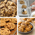 Ice Cream Scoop, 3Pcs Cookie Scoop Set, Stainless Steel Ice Cream Scooper with Trigger Release, Large/Medium/Small Cookie Scooper for Baking, Cookie