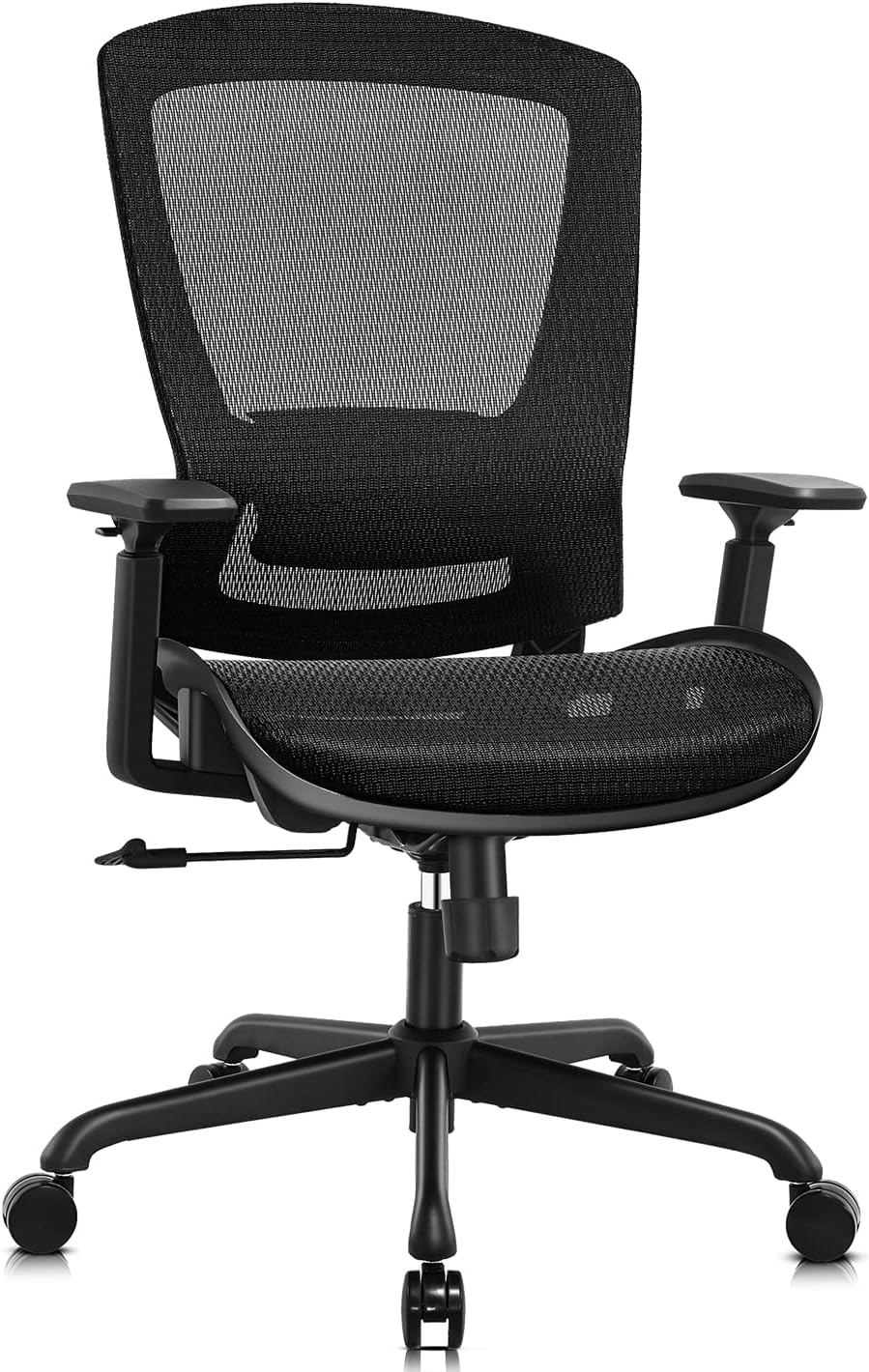 ELABEST Mesh Office Chair,Ergonomic Computer Desk Chair,Sturdy Task Chair- Adjustable Lumbar Support & Armrests,Tilt Function,Comfort Wide