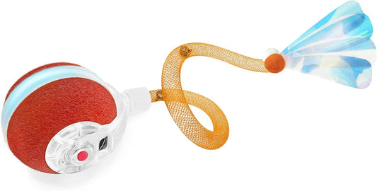 Interactive Cat Toys for Indoor Cats,The 3rd Generation Agile Moving Cat Ball with Elastic Mesh Tail,Automatic Kitten Toys for Bored Indoor Adult