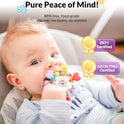 Baby Montessori Rattle & Teething Toys - Safe, Multi-Functional BPA-Free Silicone Sensory Learning Teether Baby Toys for Infant 0-12 Months Teething