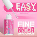 Super Strong Nail Glue for Press On Nails, Nail Tips & Acrylic Nails (8ml) NYK1 NailBond Brush On Glue for Press Ons, Tips & Acrylics - Long Lasting