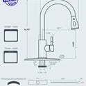 FORIOUS Kitchen Faucets with Pull Down Sprayer, Brushed Nickel, High Arc Single Handle Classic Stainless Steel Sink Faucet 1 or 3 Hole, Suitable for