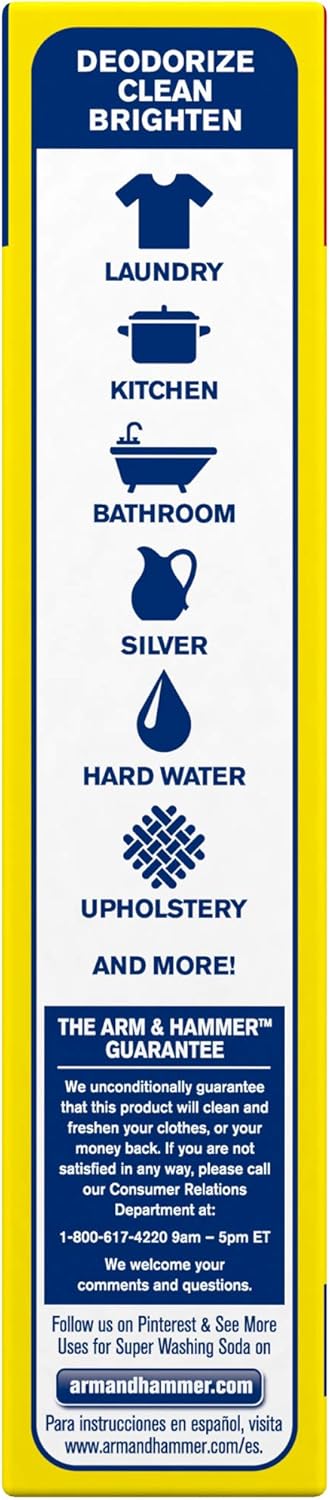 ARM & HAMMER Super Washing Soda Household Cleaner and Laundry Booster, 55 oz Box