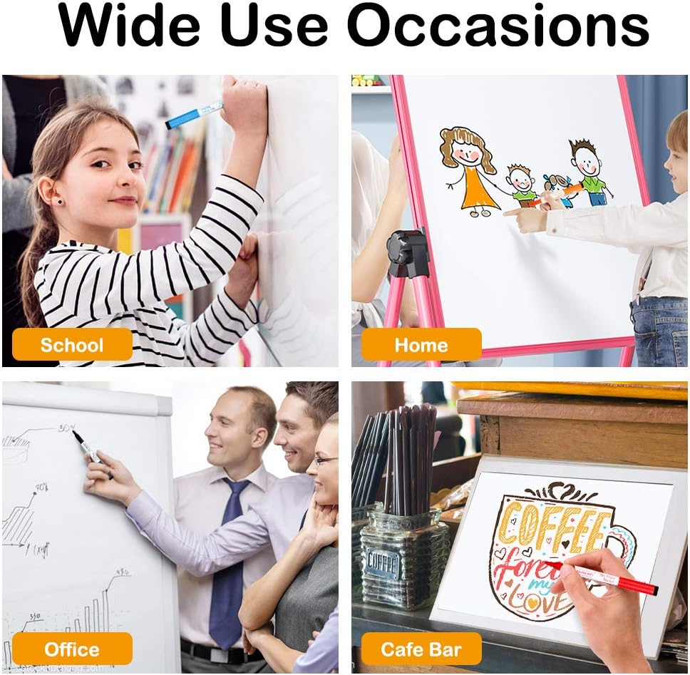 Shuttle Art Magnetic Whiteboard Markers, 20 Pieces Fine Tip and Eraser, Dry Erase Whiteboard Markers, for Writing on Whiteboards, Weekly Planner