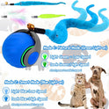 Interactive Cat Toy Ball - Speedy Cat Toys for Indoor Cats with Feather Tails for Chasing, Moving Stimulation Smart Cat Toy for Enrichment, Motion