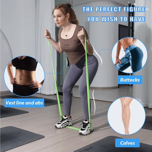 Resistance Bands for Working Out, Physical Therapy Bands, Latex Free Elastic and Exercise Bands Set for Stretching, Suitable for Rehab, Yoga