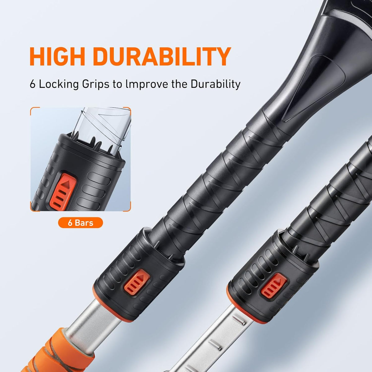 AstroAI 47.2" Ice Scrapers for Car Windshieldand Extendable Snow Brush with Foam Grip and 360° Pivoting Brush Head for Christmas Car Auto Truck
