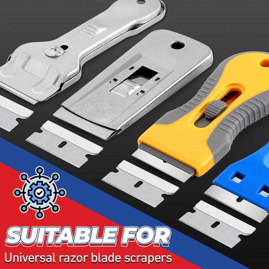 DIYSELF Single Edge Razor Blades, 100 Blades, Razor Blades Refiils for Razor Scraper, Utility Knife, Heavy Duty One Edge Blades, High Carbon Steel
