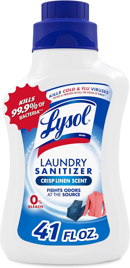 Lysol Disinfectant Laundry Sanitizer & Scent Booster, Laundry Detergent Additive, Color Safe Bleach Alternative, Laundry Odor Eliminator, Kills