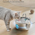 Cat Water Fountain Stainless Steel: 74oz/2.2L Cat Fountain for Drinking - Pet Water Fountain for Cats Inside - Quiet Cats Water Bowl Dispenser