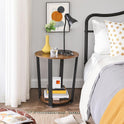 VASAGLE Round Side End Table, 2-Tier Accent Bedside Table with Storage Shelf, Easy Assembly, Nightstand for Small Spaces, Living Room, Bedroom