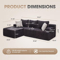 Hobestluk 96“ Modular Sectional Sofa Couches L-Shape Couch 3 Seat Modular Sofa Memory Foam Sectional Couches for Living Room, Cloud Couch with