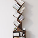 SUNMORY 6 Tier Tree Bookshelf, Small Bookcase with Storage Cabinet, Modern Tall Narrow Bookshelves Organizer, Floor Standing Book Shelf for