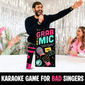 Lucky Egg Official Grab The Mic – Family Karaoke Board Game w/Foam Mic, 8+ Ages, 2-10 Players - Games for Bad Singers w/ 240 Lyrics (120 Cards)