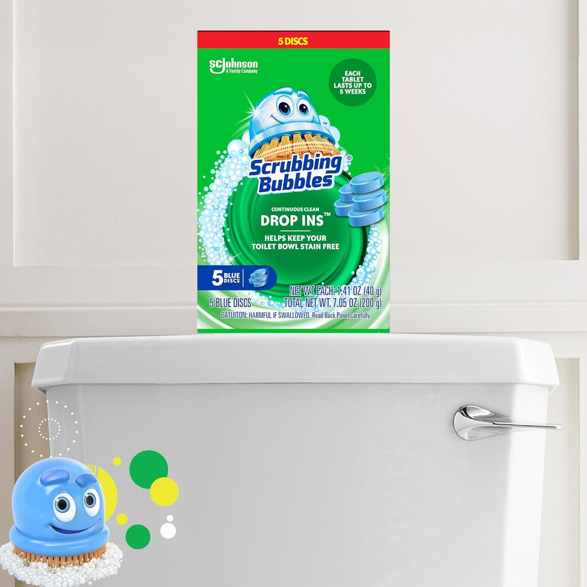 Scrubbing Bubbles Toilet Bowl Tablets, Continuous Clean Toilet Drop In Discs, Each Tablet Provides 4 Weeks of Protection Against Stains and Build Up