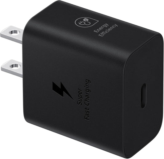 25W Wall Charger Power Adapter, Cable Not Included, Super Fast Charging, Compact Design, Energy Efficient, Compatible with Galaxy and USB Type C