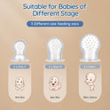 2 Pack Silicone Baby Fruit Feeder with Mini Freezer Tray, Breastmilk Popsicle Molds for Baby Teething Relief, Fresh Food Feeder for Safe Infant Self