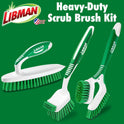 Libman Heavy Duty Scrub Brush Kit | Cleaning Brushes for Household Use | Tub Scrubber | Easy Grip Scrub Brush | Big Job Kitchen Brush | Dual Sided