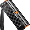 Firbon A4 Paper Cutter 12 Inch Titanium Paper Trimmer Scrapbooking Tool with Automatic Security Safeguard and Side Ruler for Craft Paper, Coupon
