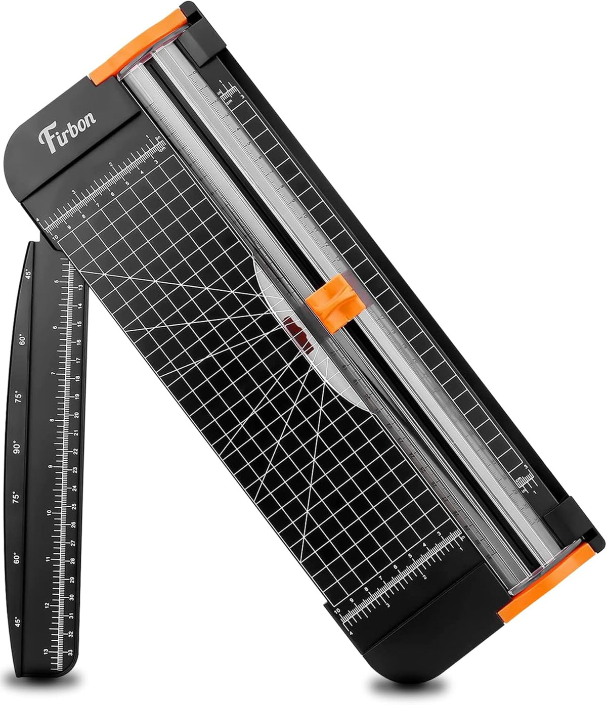 Firbon A4 Paper Cutter 12 Inch Titanium Paper Trimmer Scrapbooking Tool with Automatic Security Safeguard and Side Ruler for Craft Paper, Coupon