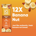 IQBAR Clean Plant Protein Bars - Banana Nut - 12 Count - Keto, Vegan, High Fiber, Gluten and Dairy Free, Low Sugar Snack - Brain and Body Nutrients